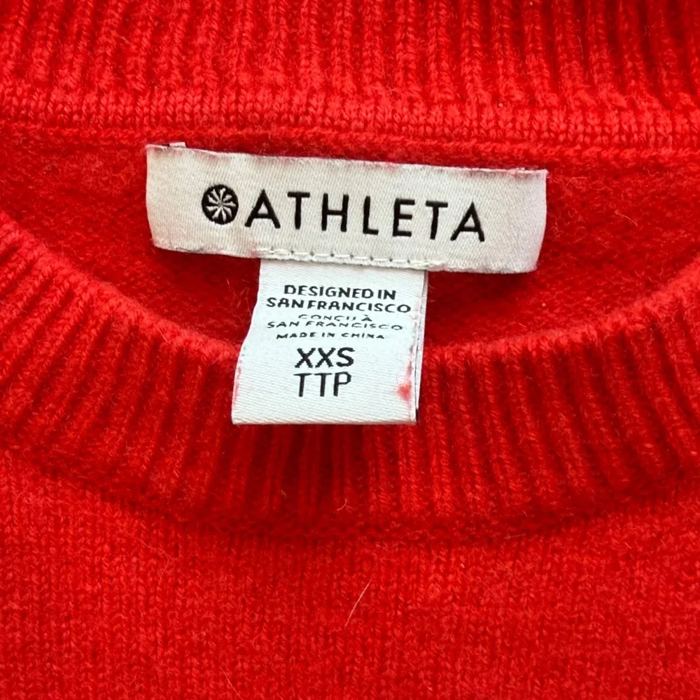 Athleta Alpine Crewneck Women's Red Merino Wool / Cashmere Sweater XXS - C13-004
